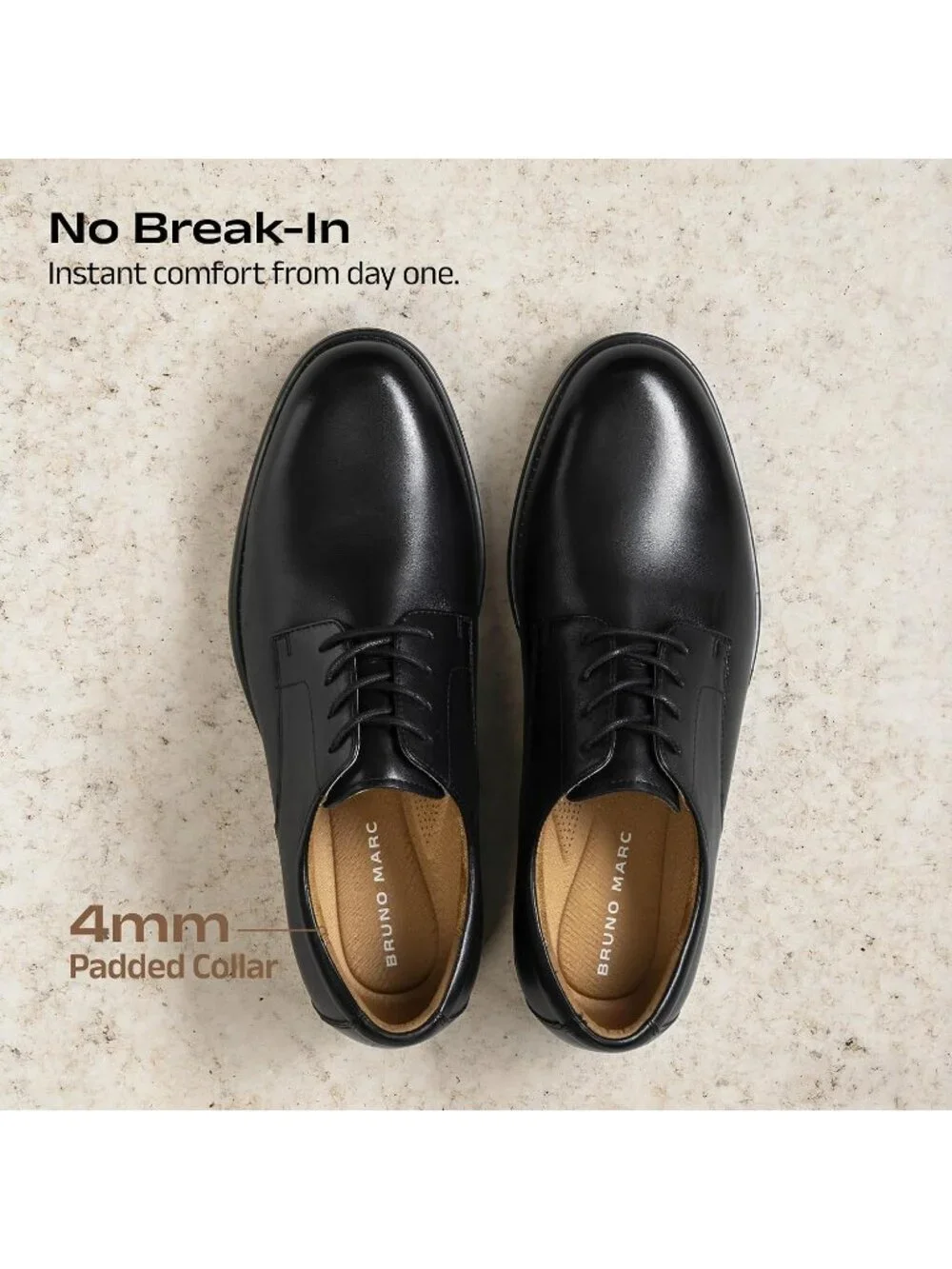 Men’s Black Leather Comfort Oxford Dress Shoes Derby Lace Up Business Formal
